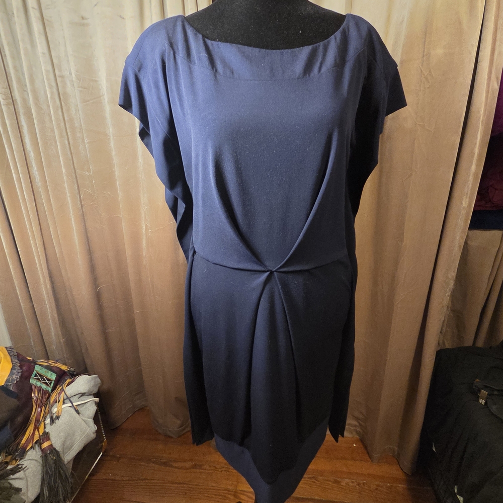 Vince Camuto Asymmetrical Navy Dress